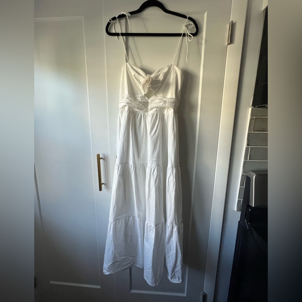 WAYF Victoria Tiered Ruffle Stretch Cotton Dress